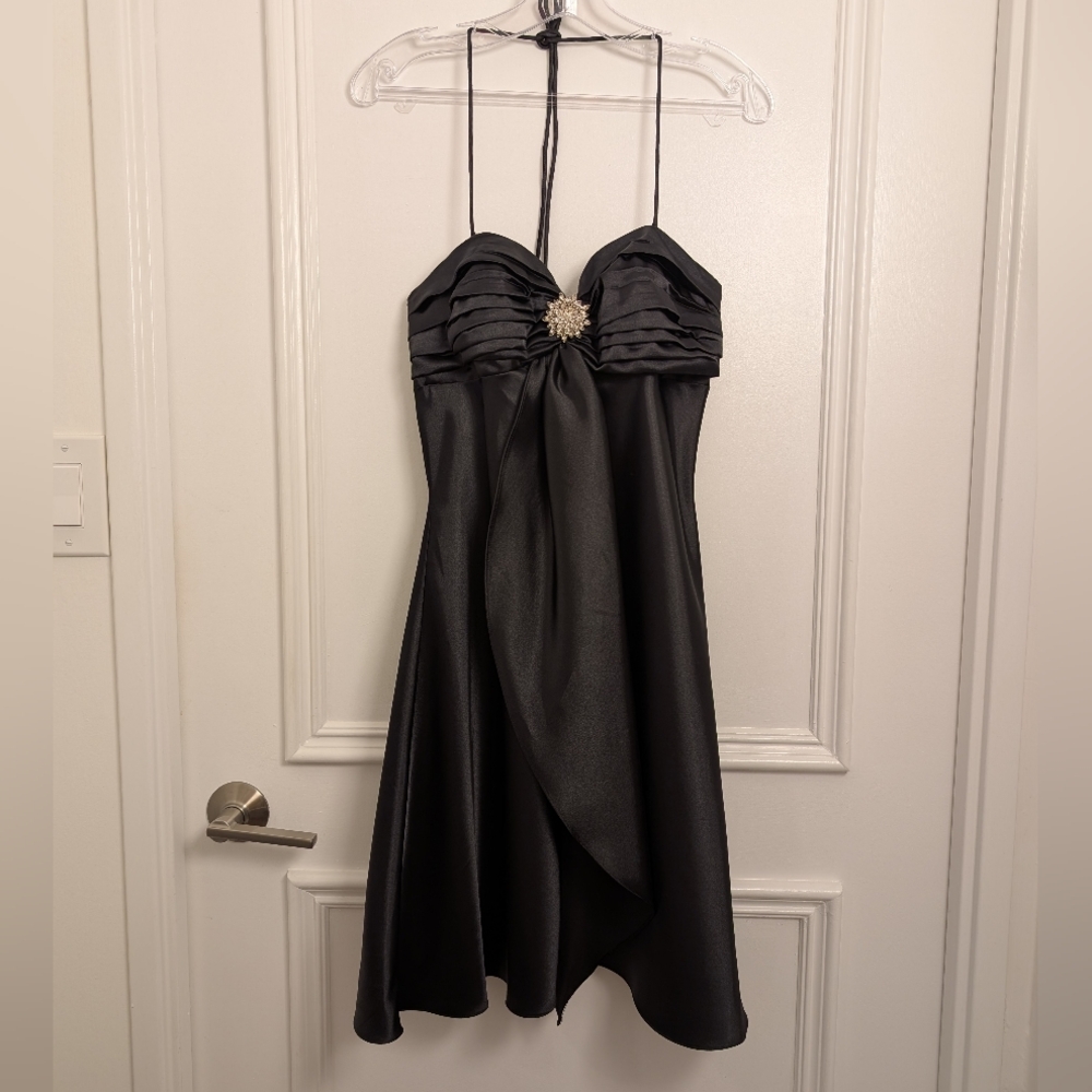 Cinderella Elegant Black Halter Dress